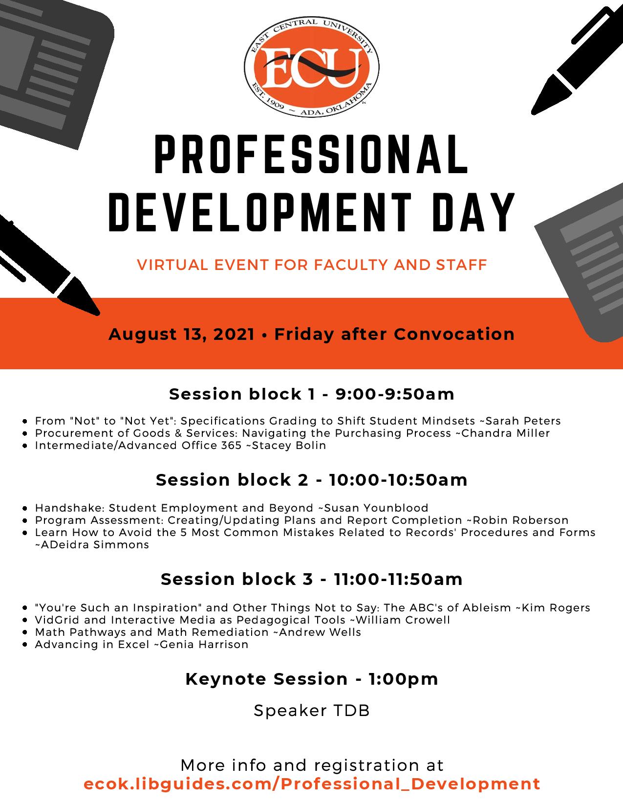 Professional Development Day East Central University